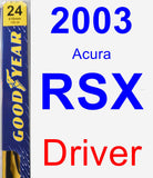Driver Wiper Blade for 2003 Acura RSX - Premium