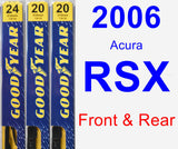 Front & Rear Wiper Blade Pack for 2006 Acura RSX - Premium