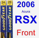 Front Wiper Blade Pack for 2006 Acura RSX - Premium