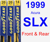 Front & Rear Wiper Blade Pack for 1999 Acura SLX - Premium