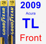 Front Wiper Blade Pack for 2009 Acura TL - Premium