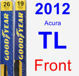 Front Wiper Blade Pack for 2012 Acura TL - Premium