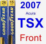 Front Wiper Blade Pack for 2007 Acura TSX - Premium