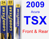 Front & Rear Wiper Blade Pack for 2009 Acura TSX - Premium