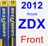 Front Wiper Blade Pack for 2012 Acura ZDX - Premium