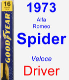 Driver Wiper Blade for 1973 Alfa Romeo Spider - Premium