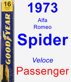 Passenger Wiper Blade for 1973 Alfa Romeo Spider - Premium