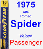 Passenger Wiper Blade for 1975 Alfa Romeo Spider - Premium