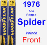 Front Wiper Blade Pack for 1976 Alfa Romeo Spider - Premium