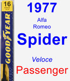 Passenger Wiper Blade for 1977 Alfa Romeo Spider - Premium