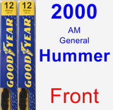 Front Wiper Blade Pack for 2000 AM General Hummer - Premium