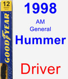 Driver Wiper Blade for 1998 AM General Hummer - Premium