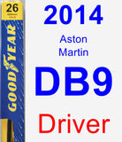 Driver Wiper Blade for 2014 Aston Martin DB9 - Premium