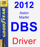 Driver Wiper Blade for 2012 Aston Martin DBS - Premium