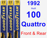 Front & Rear Wiper Blade Pack for 1992 Audi 100 Quattro - Premium