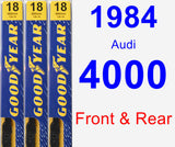 Front & Rear Wiper Blade Pack for 1984 Audi 4000 - Premium