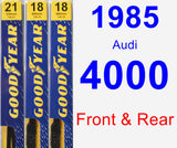 Front & Rear Wiper Blade Pack for 1985 Audi 4000 - Premium