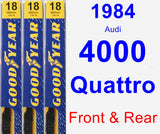 Front & Rear Wiper Blade Pack for 1984 Audi 4000 Quattro - Premium
