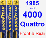 Front & Rear Wiper Blade Pack for 1985 Audi 4000 Quattro - Premium