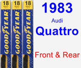 Front & Rear Wiper Blade Pack for 1983 Audi Quattro - Premium