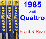 Front & Rear Wiper Blade Pack for 1985 Audi Quattro - Premium