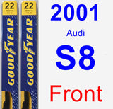 Front Wiper Blade Pack for 2001 Audi S8 - Premium