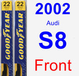 Front Wiper Blade Pack for 2002 Audi S8 - Premium