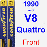 Front Wiper Blade Pack for 1990 Audi V8 Quattro - Premium