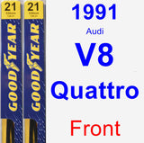 Front Wiper Blade Pack for 1991 Audi V8 Quattro - Premium