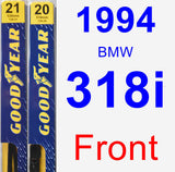 Front Wiper Blade Pack for 1994 BMW 318i - Premium