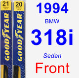 Front Wiper Blade Pack for 1994 BMW 318i - Premium