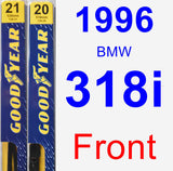 Front Wiper Blade Pack for 1996 BMW 318i - Premium