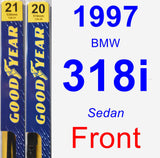 Front Wiper Blade Pack for 1997 BMW 318i - Premium