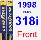 Front Wiper Blade Pack for 1998 BMW 318i - Premium