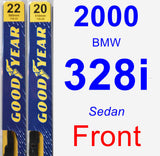 Front Wiper Blade Pack for 2000 BMW 328i - Premium