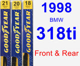Front & Rear Wiper Blade Pack for 1998 BMW 318ti - Premium