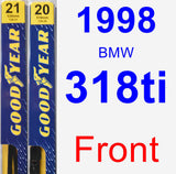 Front Wiper Blade Pack for 1998 BMW 318ti - Premium