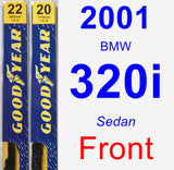 Front Wiper Blade Pack for 2001 BMW 320i - Premium