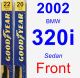 Front Wiper Blade Pack for 2002 BMW 320i - Premium