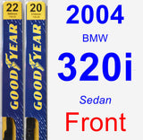 Front Wiper Blade Pack for 2004 BMW 320i - Premium