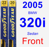 Front Wiper Blade Pack for 2005 BMW 320i - Premium