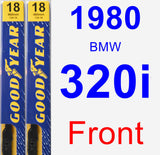 Front Wiper Blade Pack for 1980 BMW 320i - Premium