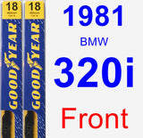 Front Wiper Blade Pack for 1981 BMW 320i - Premium