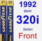 Front Wiper Blade Pack for 1992 BMW 320i - Premium
