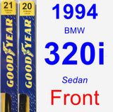 Front Wiper Blade Pack for 1994 BMW 320i - Premium