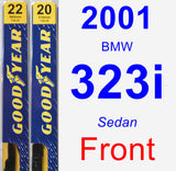 Front Wiper Blade Pack for 2001 BMW 323i - Premium