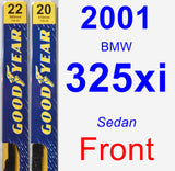 Front Wiper Blade Pack for 2001 BMW 325xi - Premium