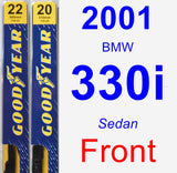 Front Wiper Blade Pack for 2001 BMW 330i - Premium