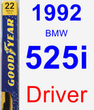 Driver Wiper Blade for 1992 BMW 525i - Premium