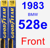 Front Wiper Blade Pack for 1983 BMW 528e - Premium